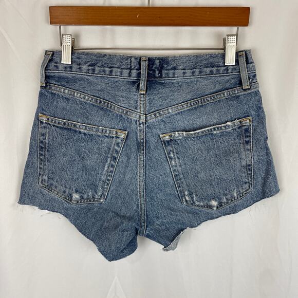 Agolde Reese Blue Denim Jean Short Button Fly 3.5" Inseam A9002-1206 Size 25 - Picture 4 of 9
